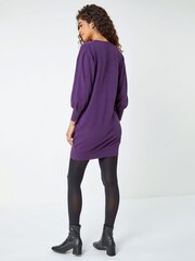 Roman Purple Knitted Jumper Dress - Image 4 of 6