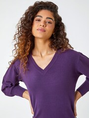Roman Purple Knitted Jumper Dress - Image 5 of 6
