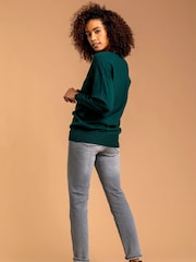 Roman Dark Green V-Neck Long Sleeve Jumper - Image 2 of 4