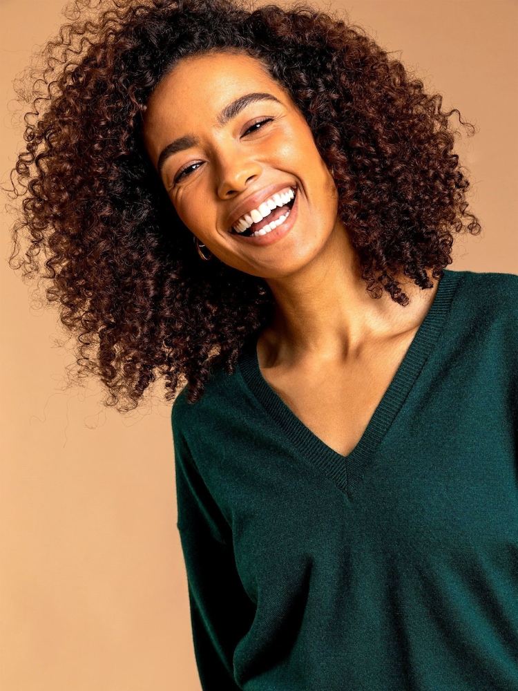 Roman Dark Green V-Neck Long Sleeve Jumper - Image 4 of 4