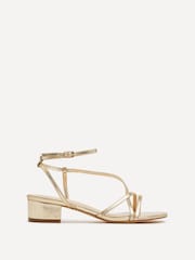 Linzi Gold Calista Block Heeled Sandals With Cross Over Front Straps - Image 2 of 5