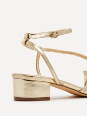 Linzi Gold Calista Block Heeled Sandals With Cross Over Front Straps - Image 4 of 5