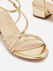 Linzi Gold Calista Block Heeled Sandals With Cross Over Front Straps - Image 5 of 5