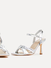 Linzi Silver Blair Knotted Stiletto Heeled Sandals - Image 4 of 5