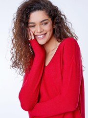 Roman Dark Red V-Neck Long Sleeve Jumper - Image 4 of 5