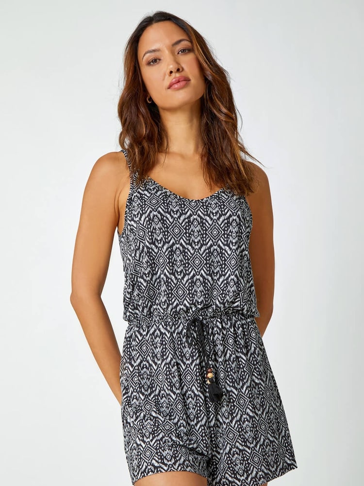 Roman – gemusterter Stretch-Jersey-Overall mit Print - Bild 1 von 5 Roman – gemusterter Stretch-Jersey-Overall mit Print - Bild 1 von 5
