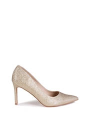 Linzi Gold Overjoyed Stiletto Pointed Court Heels - Image 2 of 4