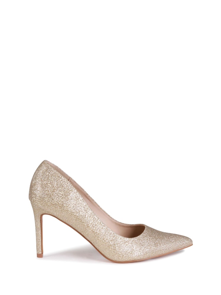 Linzi Gold Overjoyed Stiletto Pointed Court Heels - Image 2 of 4