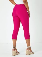 Roman Hot Pink Petite Cropped Stretch Capri Trousers - Image 2 of 4