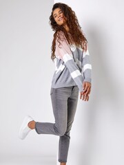 Roman Pink Zig Zag Contrast Jumper - Image 3 of 5