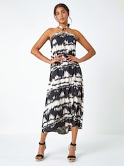 Roman Black Ring Detail Halter Neck Dress - Image 1 of 5