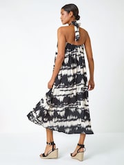 Roman Black Ring Detail Halter Neck Dress - Image 2 of 5