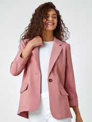 Roman Pink Single Breasted Button Blazer - Image 1 of 5