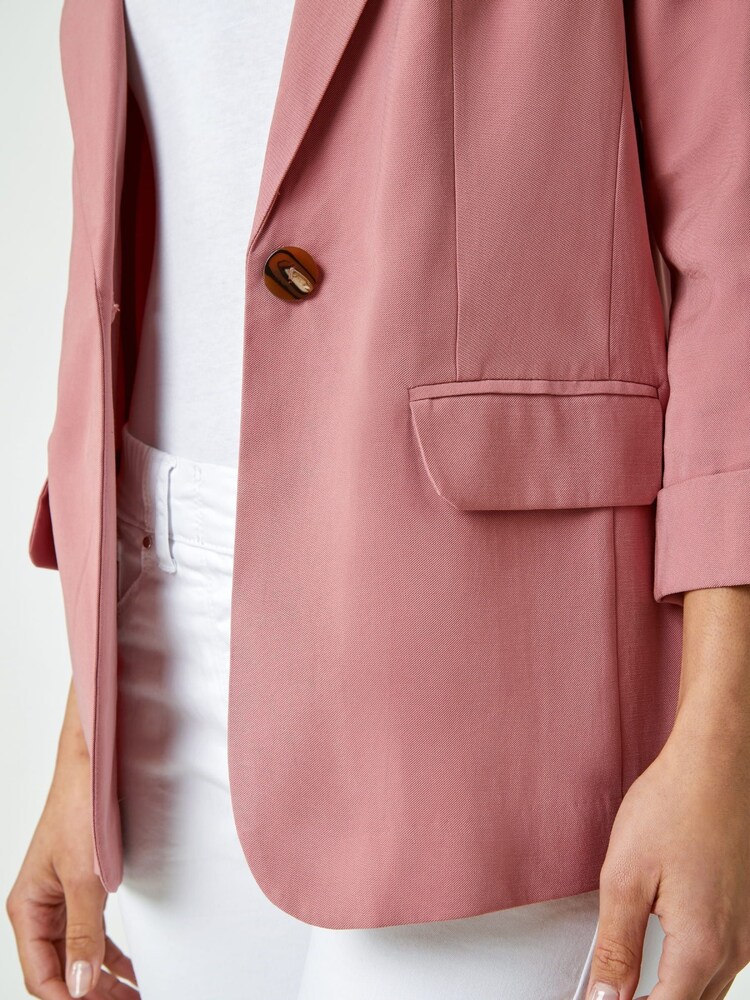 Roman Pink Single Breasted Button Blazer - Image 5 of 5