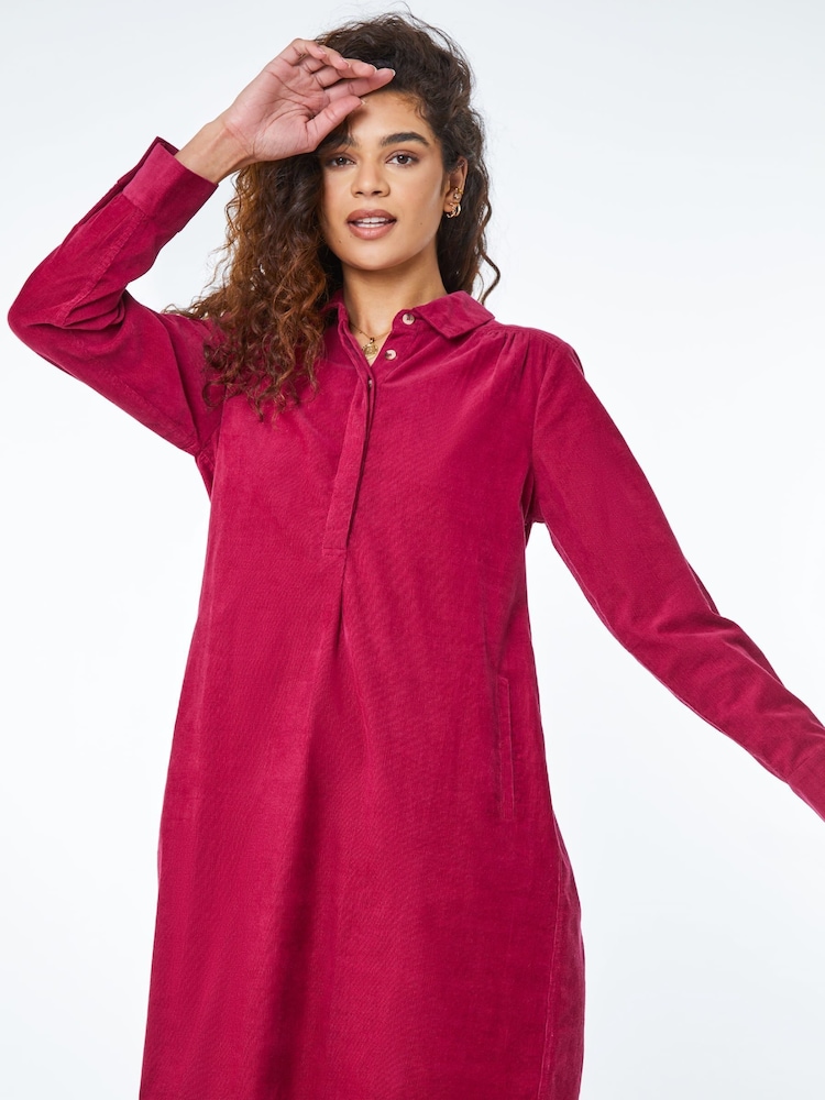 Roman Pink Corduroy Tunic Shirt Dress - Image 1 of 5
