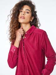Roman Pink Corduroy Tunic Shirt Dress - Image 4 of 5