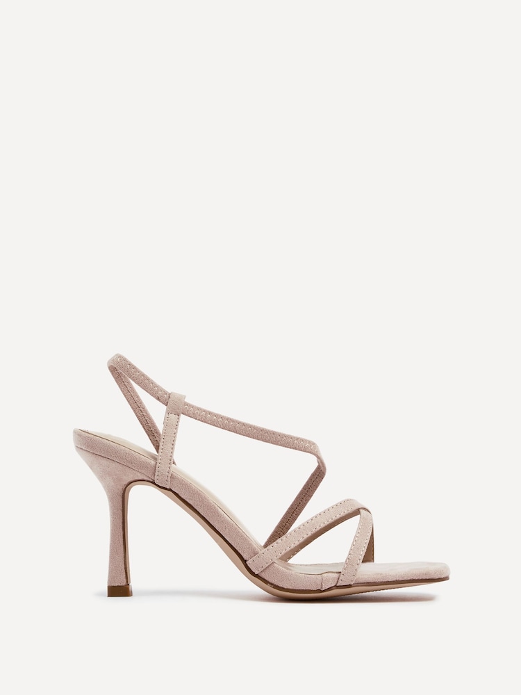 Linzi Nude Silvie Faux Suede Strappy Heeled Sandals - Image 2 of 5