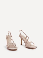 Linzi Nude Silvie Faux Suede Strappy Heeled Sandals - Image 3 of 5