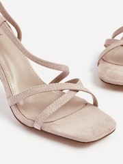 Linzi Nude Silvie Faux Suede Strappy Heeled Sandals - Image 4 of 5