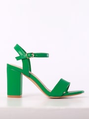 Verde - Sandalias de tacón cuadrado minimalistas con parte posterior abiertas Skyline de Linzi - Imagen 2 de 3