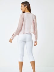 Roman Pink Lightweight Knitted Shrug - Image 2 of 5