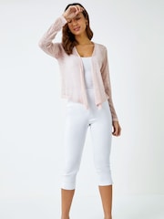 Roman Pink Lightweight Knitted Shrug - Image 3 of 5