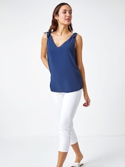 Roman Blue Tie Detail Strap Cami Top - Image 3 of 5