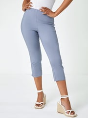 Roman Grey Petite Cropped Stretch Capri Trousers - Image 1 of 5