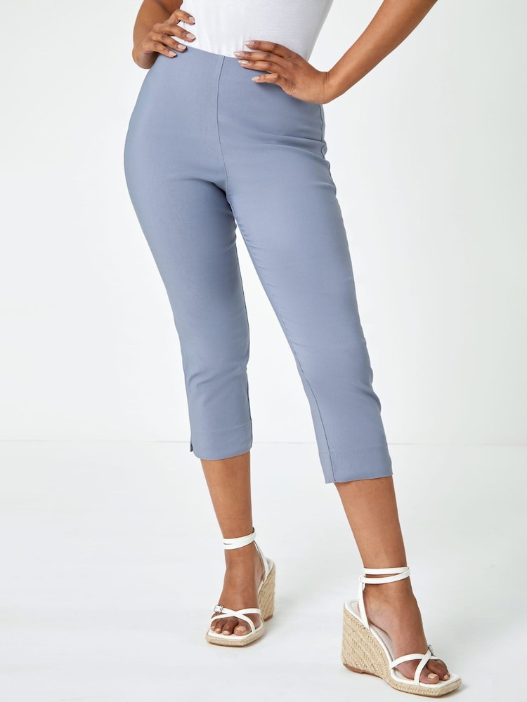 Roman Grey Petite Cropped Stretch Capri Trousers - Image 1 of 5