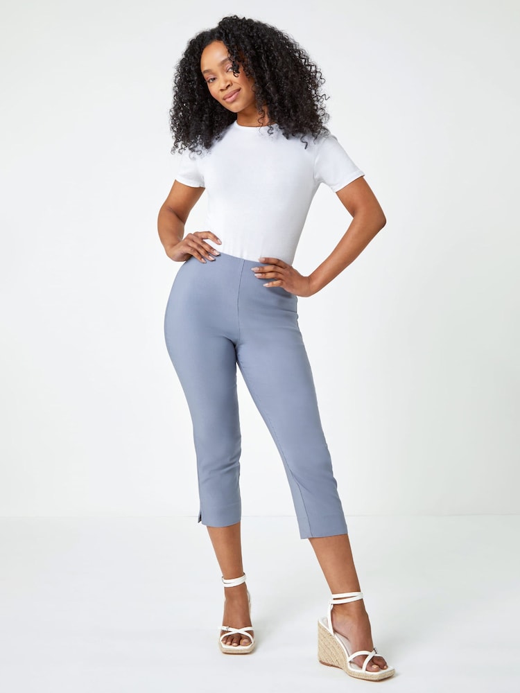 Roman Grey Petite Cropped Stretch Capri Trousers - Image 3 of 5
