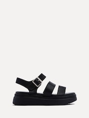Linzi Black Venus Double Strap Flatform Sandals - Image 2 of 5
