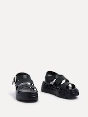 Linzi Black Venus Double Strap Flatform Sandals - Image 3 of 5