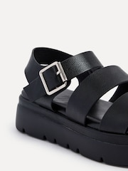 Linzi Black Venus Double Strap Flatform Sandals - Image 4 of 5