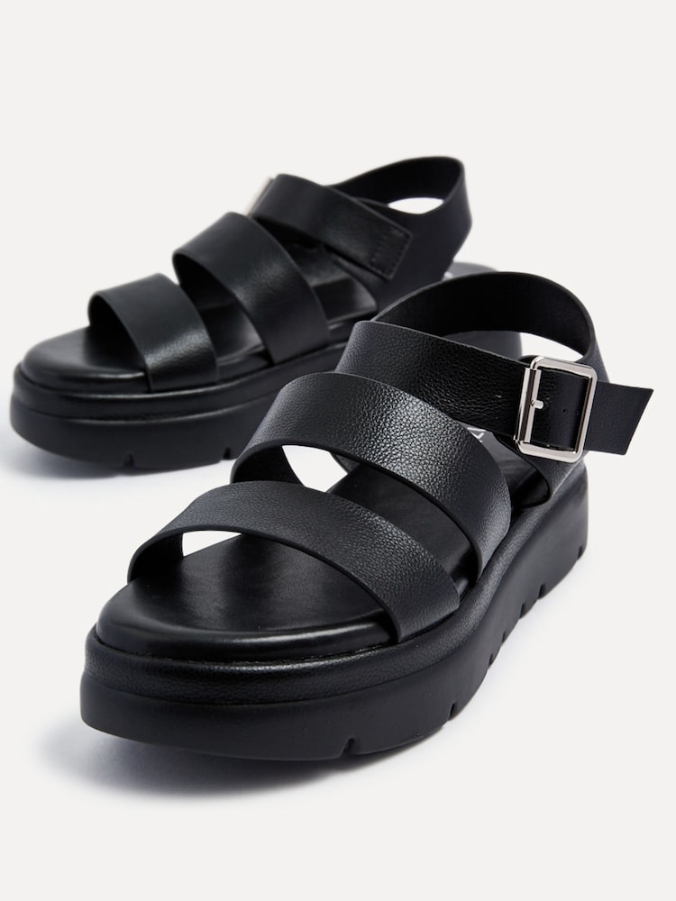Linzi Black Venus Double Strap Flatform Sandals - Image 5 of 5