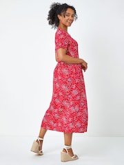 Roman Red Petite Floral Print Midi Dress - Image 4 of 5