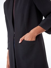 Roman Black Textured Longline Jacket - Image 6 of 6