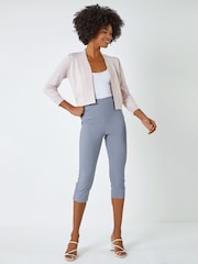 Roman Light Pink Knitted Lace Back Shrug - Image 3 of 4