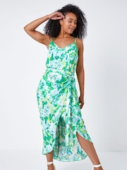 Roman Green Petite Tie Dye Wrap Around Sarong Skirt - Image 3 of 5