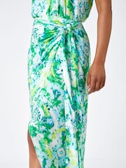 Roman Green Petite Tie Dye Wrap Around Sarong Skirt - Image 5 of 5