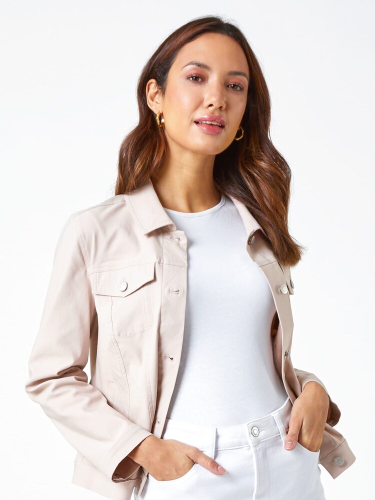 Roman Grey Stretch Denim Jacket - Image 1 of 5