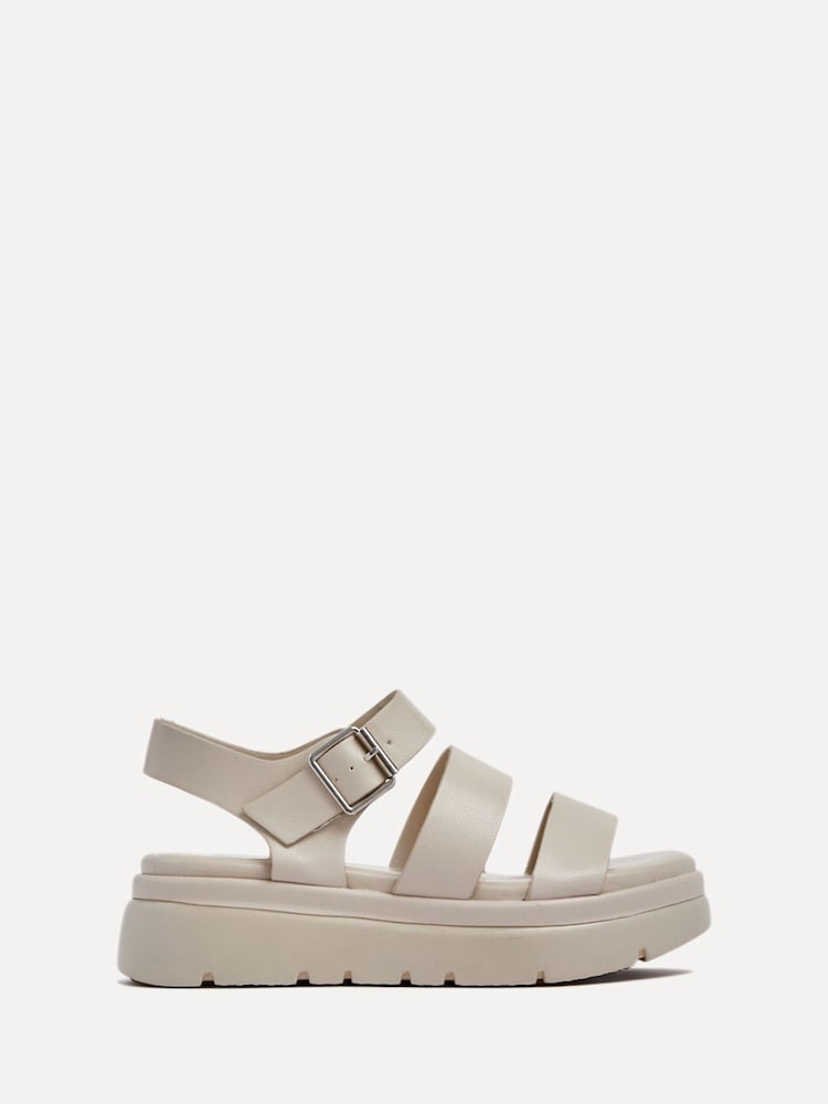 Linzi Nude Venus Double Strap Flatform Sandals - Image 2 of 5
