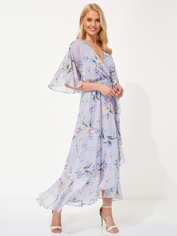 Roman Purple Chiffon Wrap Maxi Dress - Image 1 of 3