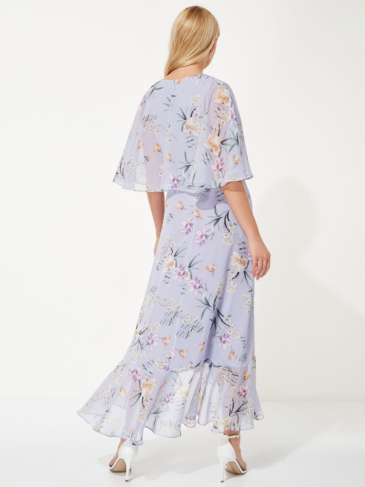 Roman Purple Chiffon Wrap Maxi Dress - Image 2 of 3 Roman Purple Chiffon Wrap Maxi Dress - Image 2 of 3