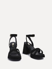 Linzi Black Giselle Platform Heeled Sandals With Cross Front Straps - Image 3 of 5