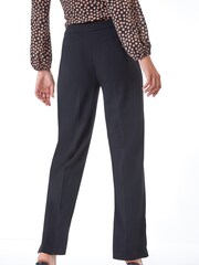 Roman Black Side Split Detail Straight Trousers - Image 4 of 5