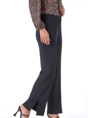 Roman Black Side Split Detail Straight Trousers - Image 5 of 5