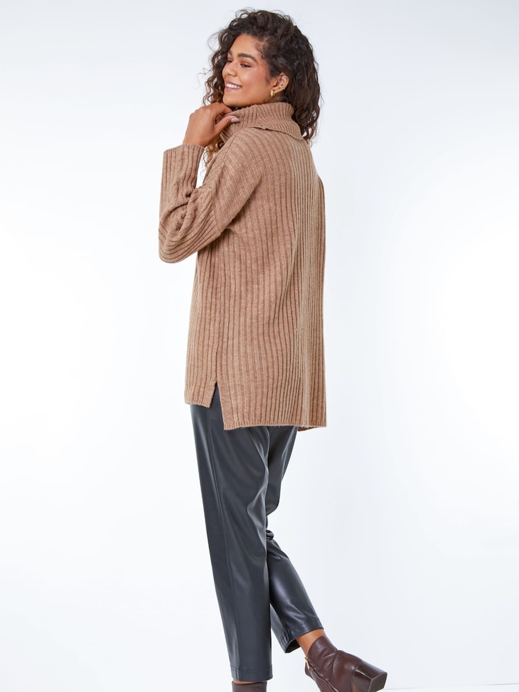 Roman Natural Cable Knit Ribbed Tunic Jumper - Image 2 of 5