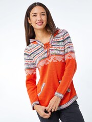 Roman Orange Nordic Print Pocket Hoodie - Image 1 of 5