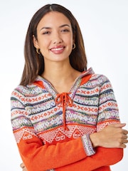 Roman Orange Nordic Print Pocket Hoodie - Image 4 of 5