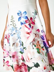 Roman White Premium Stretch Floral Dress - Image 5 of 5
